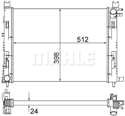 Radiator, engine cooling BEHR CR 2166 001S