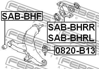Mounting, control/trailing arm SAB-BHF - image 2