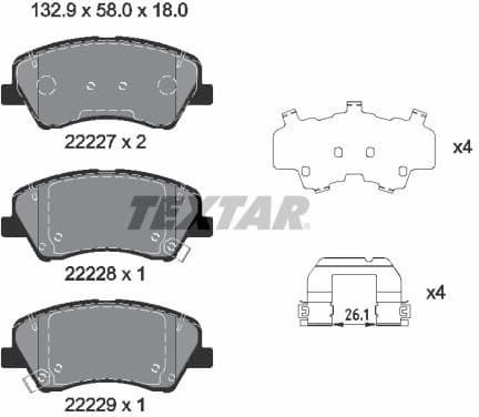 Brake Pad Set, disc brake Q+ 2222701