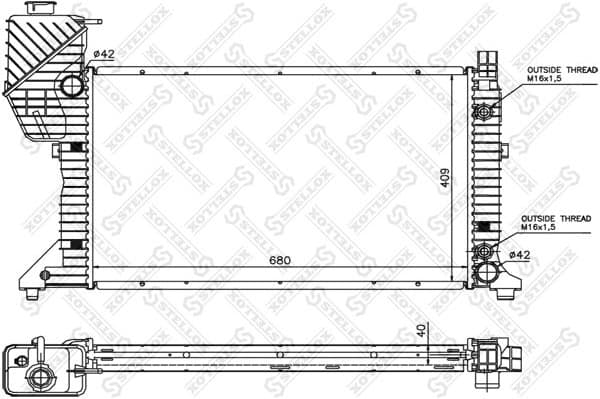 Radiator, engine cooling 10-25260-SX