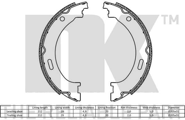 Brake Shoe Set, parking brake 2793805 - image 2