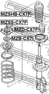 Protective Cap/Bellow, shock absorber MZSHB-CX7F - image 2