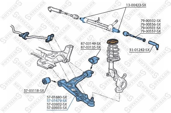 Control/Trailing Arm, wheel suspension 57-01679-SX - image 2