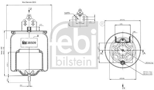 Bellow, air suspension 38509