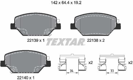 Brake Pad Set, disc brake 2213901