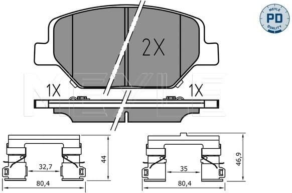 Brake Pad Set, disc brake MEYLE-PD: Advanced performance and design. 025 221 3819/PD
