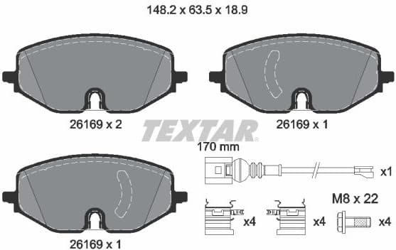 Brake pads front, Top Quality 2616901