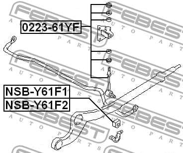 Link/Coupling Rod, stabiliser bar 0223-61YF - image 2
