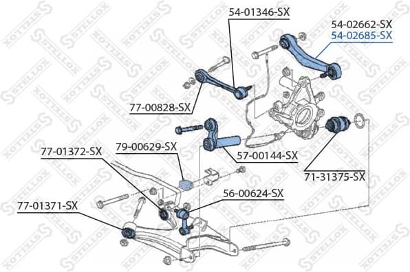 Control/Trailing Arm, wheel suspension 54-02685-SX