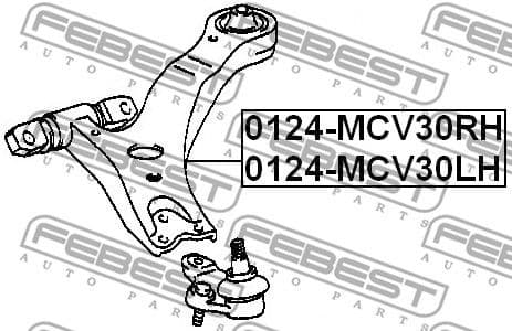 Control/Trailing Arm, wheel suspension 0124-MCV30RH - image 2