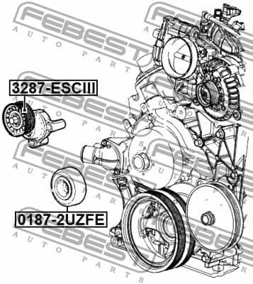 Tensioner Pulley, V-ribbed belt 3287-ESCIII - image 2
