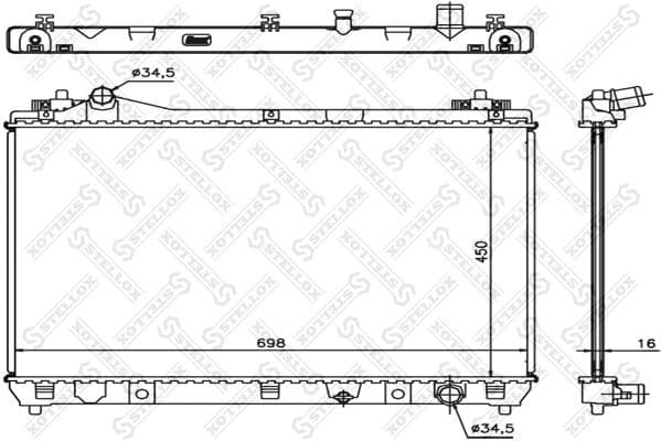 Radiator, engine cooling 10-25458-SX