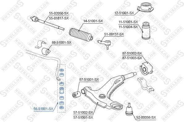 Link/Coupling Rod, stabiliser bar 56-51001-SX - image 2