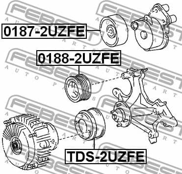 Tensioner Pulley, V-ribbed belt 0187-2UZFE - image 2