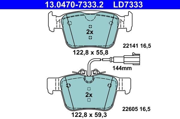 Brake Pad Set, disc brake ATE Ceramic 13047073332