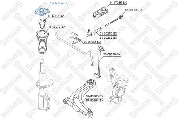 Suspension Strut Support Mount 12-17217-SX