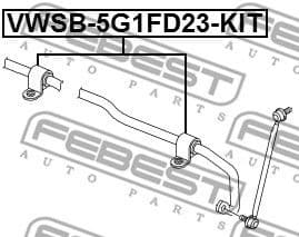 Repair Kit, stabiliser bush VWSB-5G1FD23-KIT - image 2
