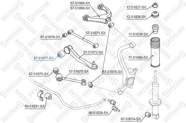 Mounting, control/trailing arm 87-51077-SX - image 2