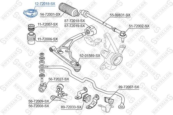 Suspension Strut Support Mount 12-72018-SX - image 2