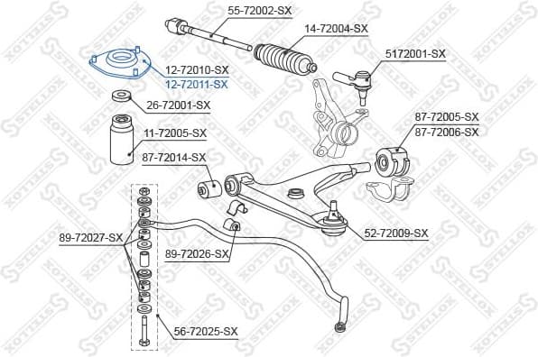 Suspension Strut Support Mount 12-72011-SX - image 2