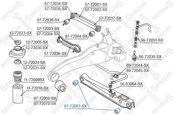 Mounting, control/trailing arm 87-72007-SX