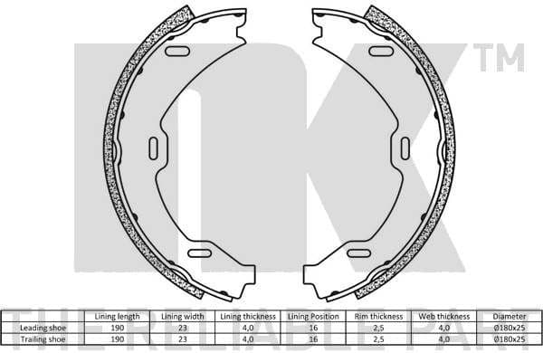 Brake Shoe Set, parking brake 2733714 - image 2