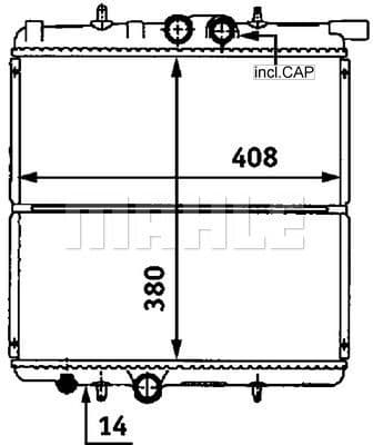 Radiator, engine cooling BEHR CR 527 000S