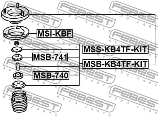 Repair Kit, suspension strut support mount MSS-KB4TF-KIT - image 2