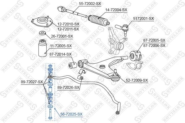 Link/Coupling Rod, stabiliser bar 56-72025-SX - image 2