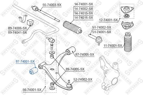Mounting, control/trailing arm 87-74001-SX - image 2