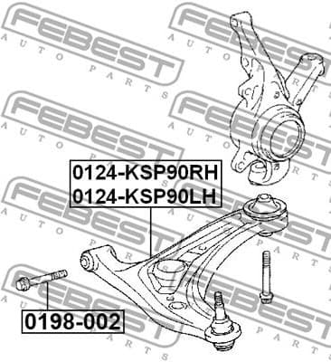 Control/Trailing Arm, wheel suspension 0124-KSP90LH