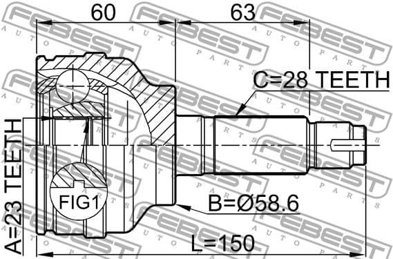 Joint Kit, drive shaft 0510-049 - image 2