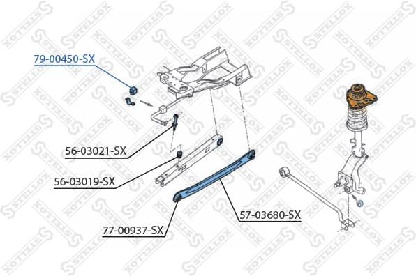 Mounting, stabiliser bar 79-00450-SX