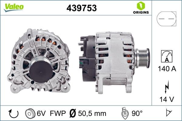 Alternator VALEO ORIGINS NEW OE TECHNOLOGY 439753