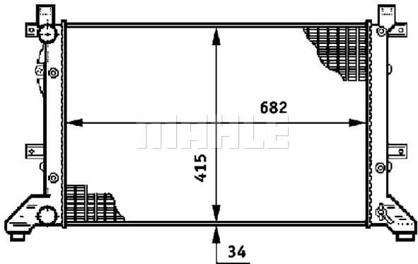 Radiator, engine cooling BEHR CR 606 000S