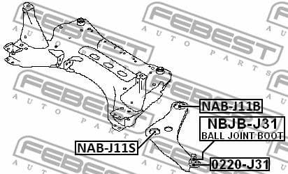 Mounting, control/trailing arm NAB-J11S - image 2