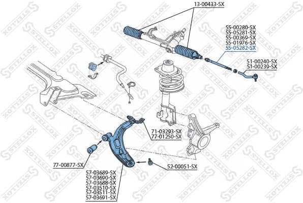Inner Tie Rod 55-05282-SX - image 2
