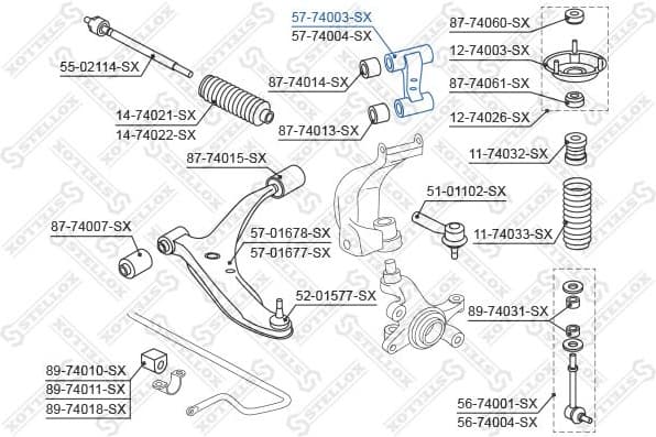 Rod/Strut, wheel suspension 57-74003-SX - image 2