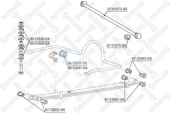 Mounting, stabiliser bar 89-72011-SX