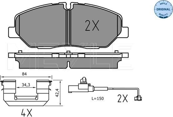 Brake Pad Set, disc brake MEYLE-PD: Advanced performance and design. 025 224 2020/PD