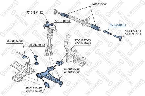 Inner Tie Rod 55-02540-SX - image 2