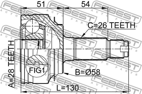 Joint Kit, drive shaft 0310-FDAT - image 2