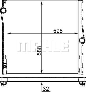 Radiator, engine cooling BEHR CR 1050 000S