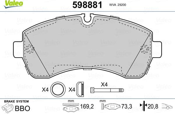 Brake Pad Set, disc brake 598881