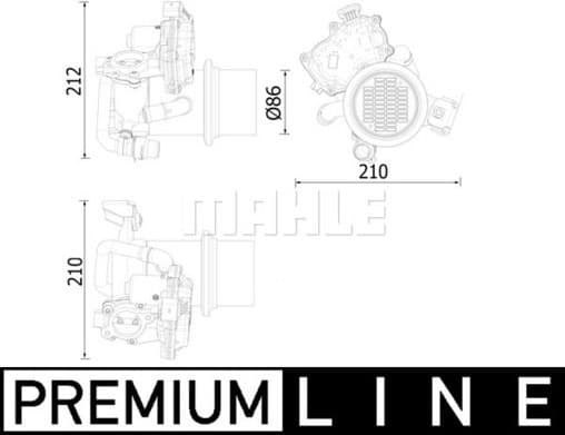 Cooler, exhaust gas recirculation BEHR *** PREMIUM LINE *** CE 20 000P