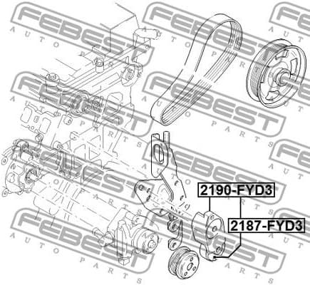 Belt Tensioner, V-ribbed belt 2190-FYD3 - image 2