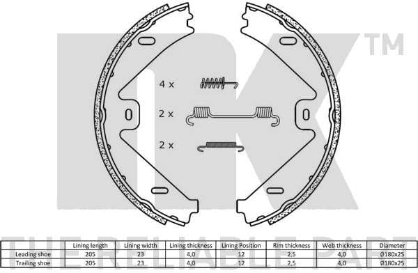 Brake Shoe Set, parking brake 2733802 - image 2