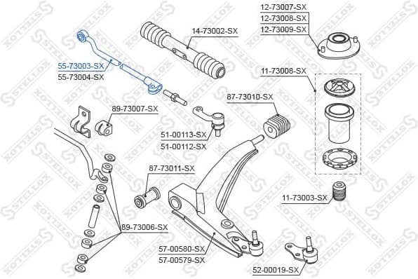 Inner Tie Rod 55-73003-SX