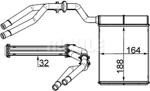 Heat Exchanger, interior heating BEHR AH 257 000S