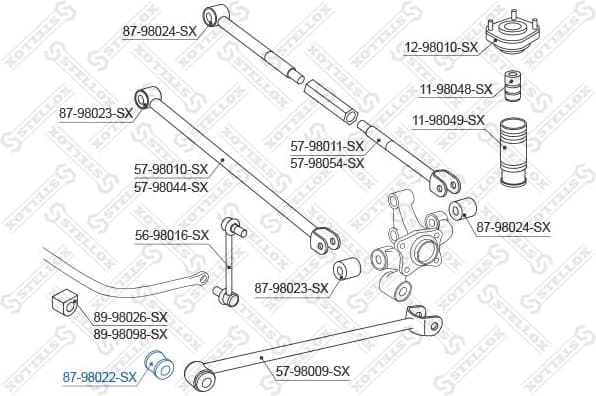 Mounting, control/trailing arm 87-98022-SX